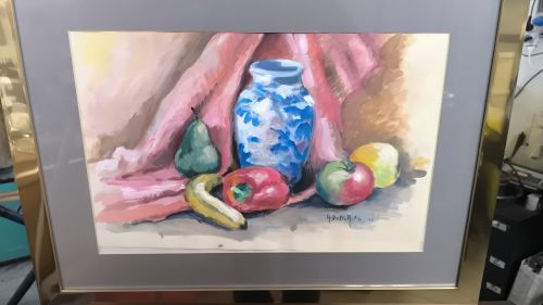  Cornice dorata con dipin