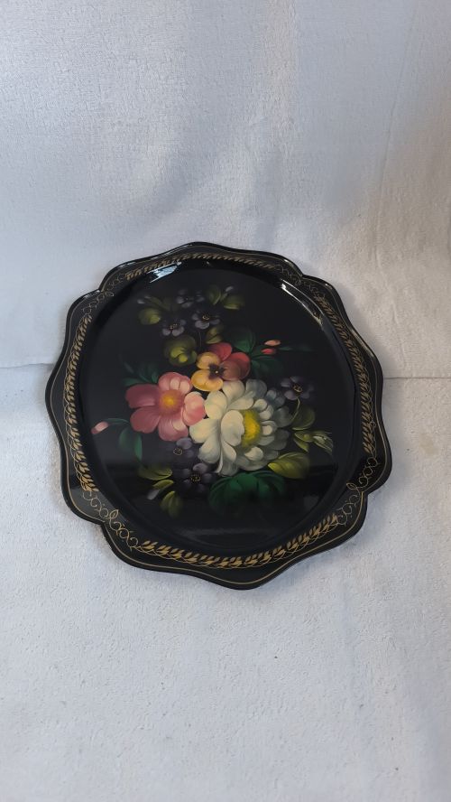  Vassoio nero disegno flo